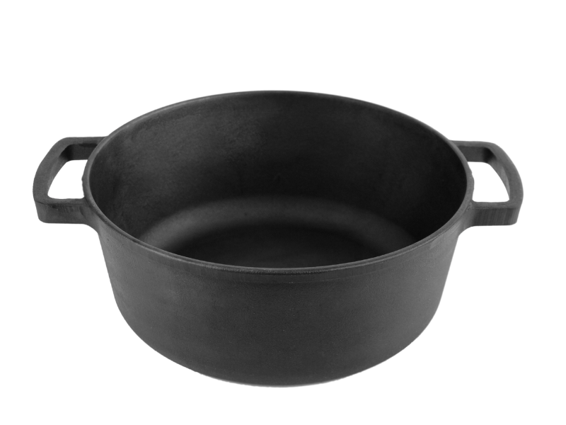 4 L Cast Iron Pot Casserole Dutch Oven with Skillet Lid