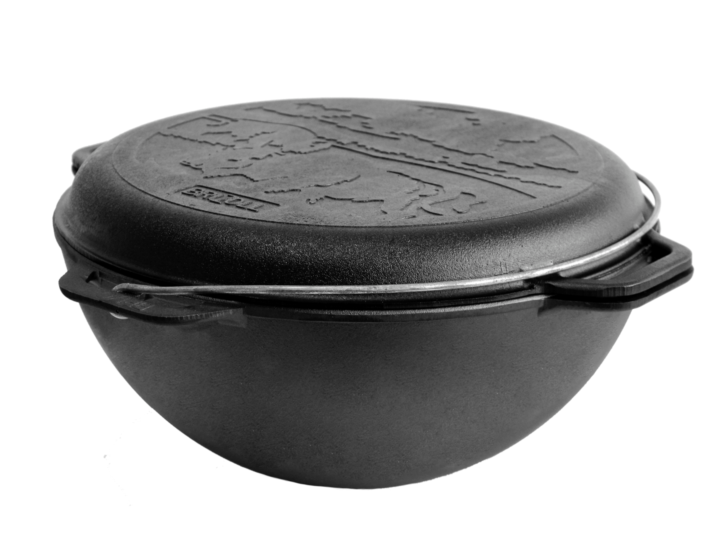 Cast Iron Asian Cauldron with Lid-Frying Pan 15L