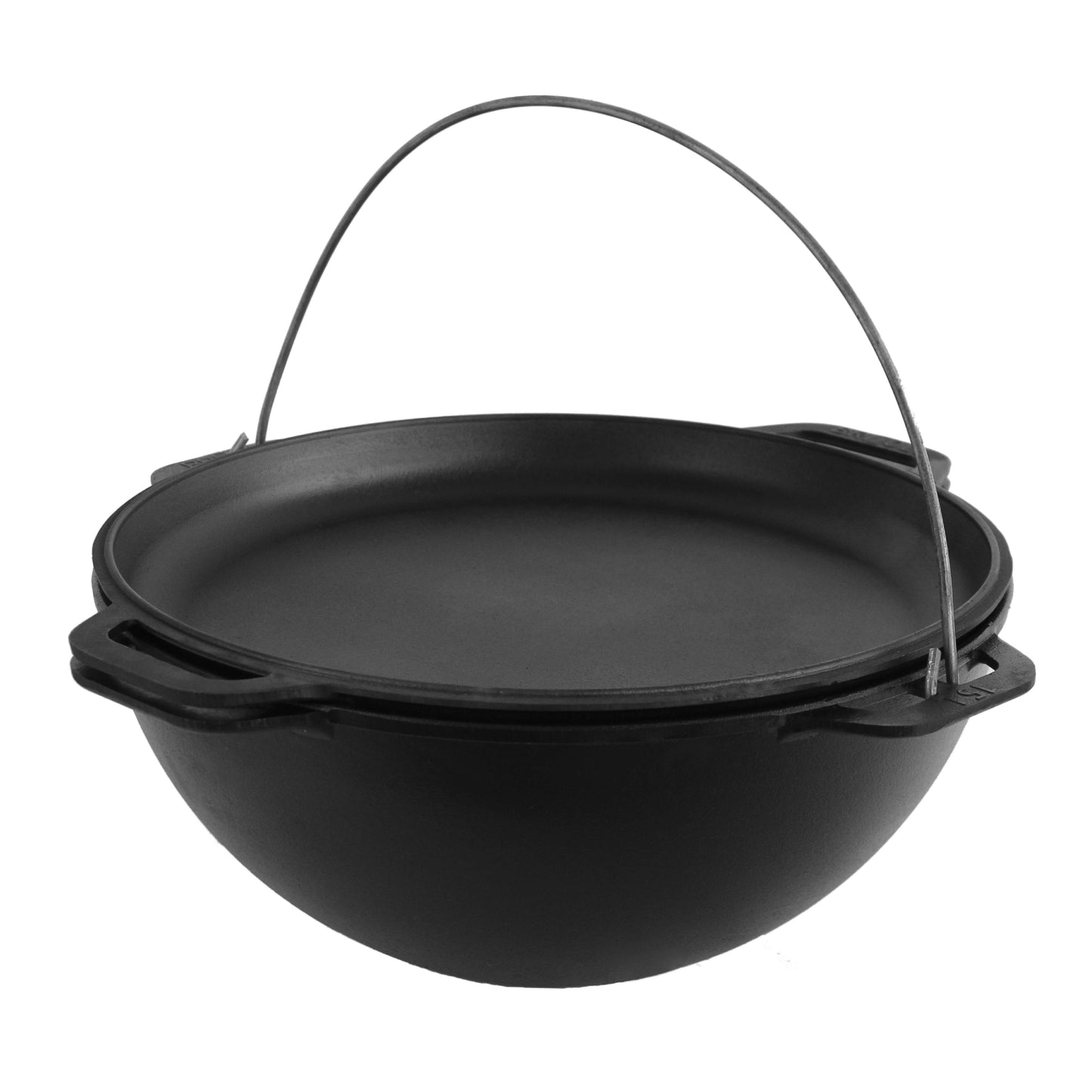 Cast Iron Asian Cauldron with Lid-Frying Pan 15L
