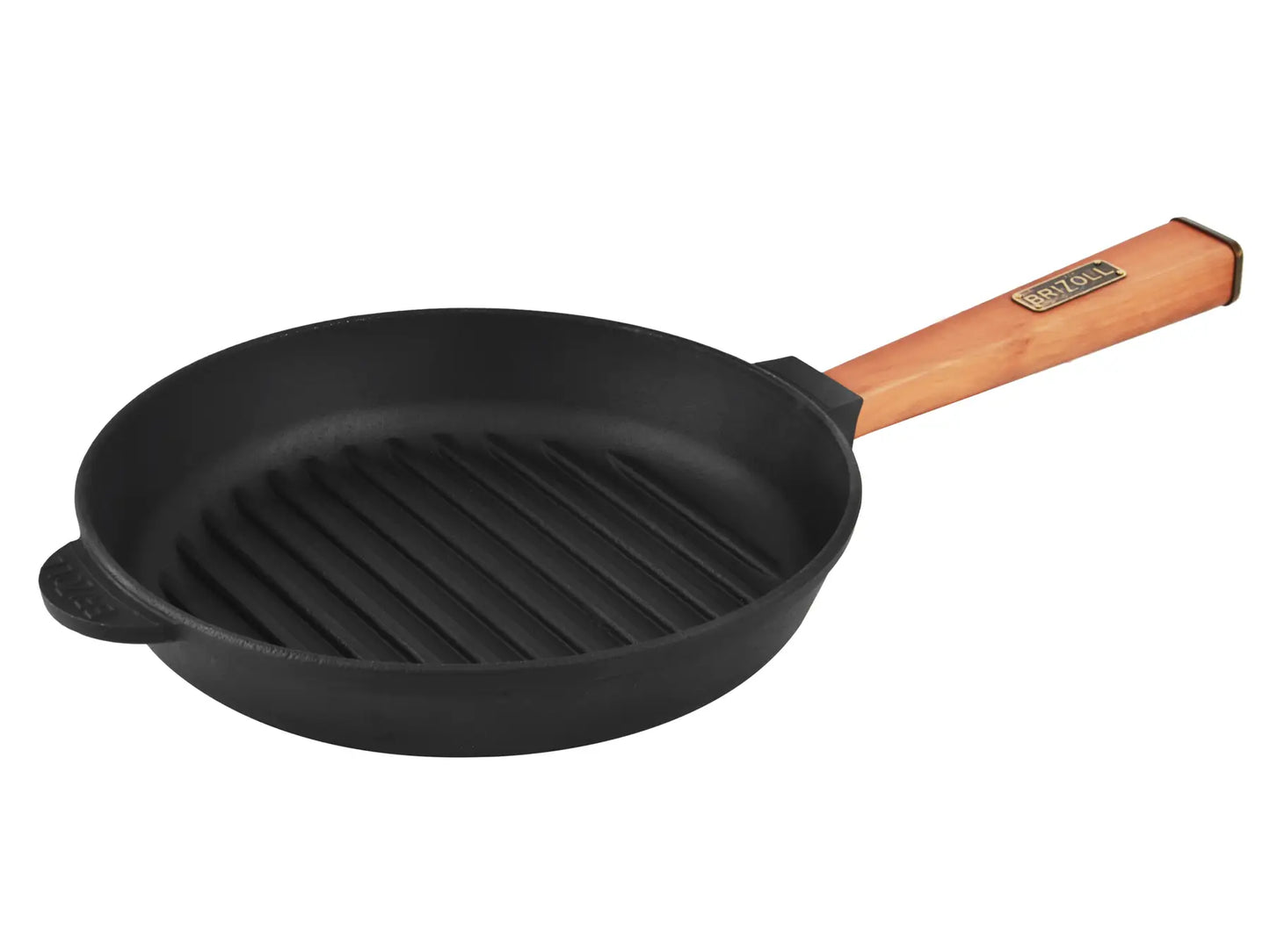 24 cm Cast Iron Grill Pan with Removable Wooden Handle 4 cm Depth