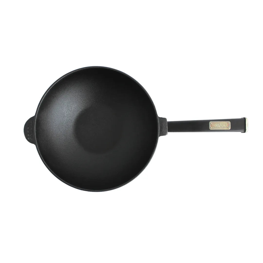 Cast Iron Wok with Wooden Handle 2.2 L