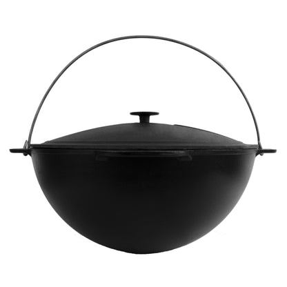 15 L Cast Iron Asian Cauldron with Lid & Metal Stand