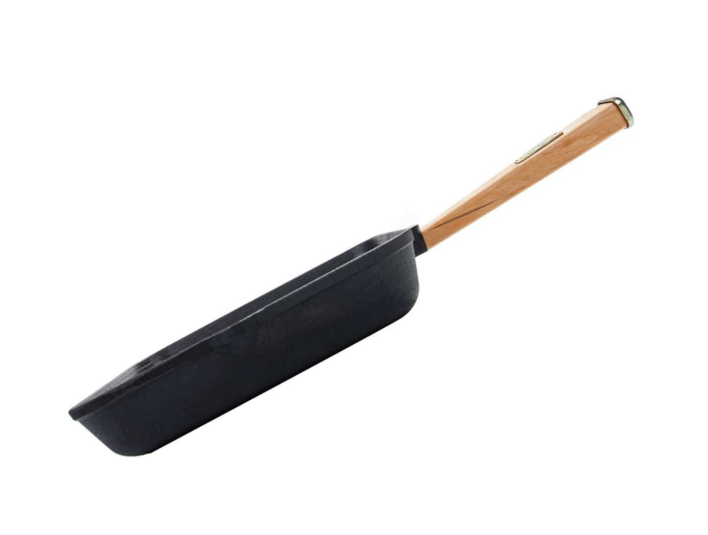 28x28 cm Cast Iron Grill Pan with Removable Wooden Handle 5 cm Depth