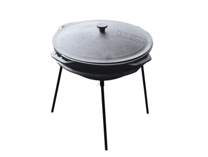 15 L Cast Iron Asian Cauldron with Lid & Metal Stand