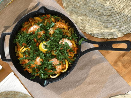26 cm Cast Iron Skillet with Cast Handle - 6 cm Depth