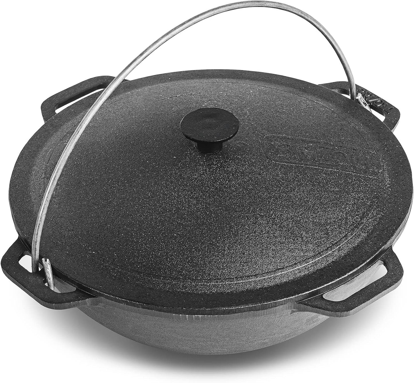 8 L Cast Iron Kazan Pot with Heavy Duty Lid - Cauldron