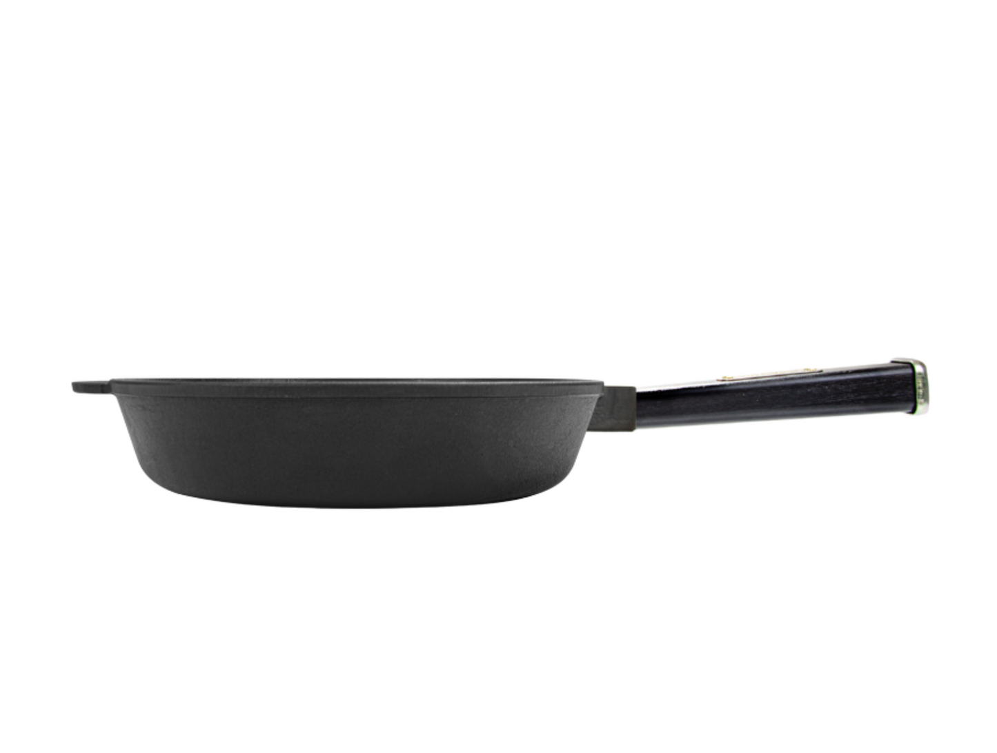 24 cm Cast Iron Skillet with Removable Wooden Handle 6 cm Depth