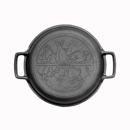 4 L Cast Iron Pot Casserole Dutch Oven with Skillet Lid