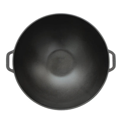 8 L Cast Iron Wok with Cast Iron Lid
