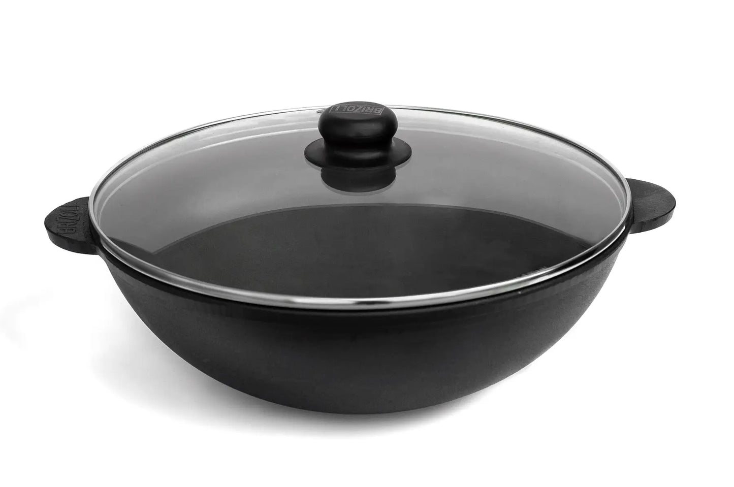 3.7 L Cast Iron Wok with Lid