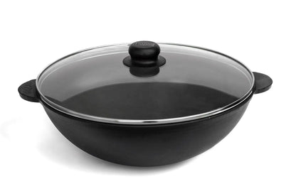 3.7 L Cast Iron Wok with Lid