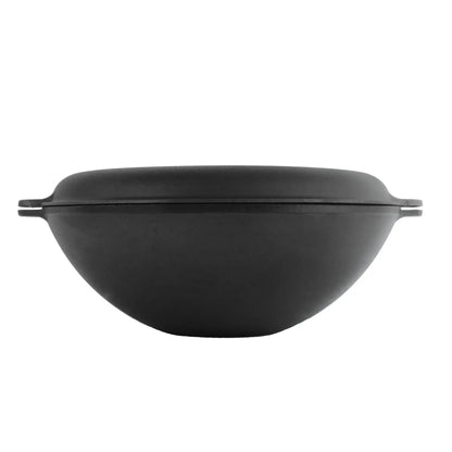 8 L Cast Iron Wok with Skillet Lid