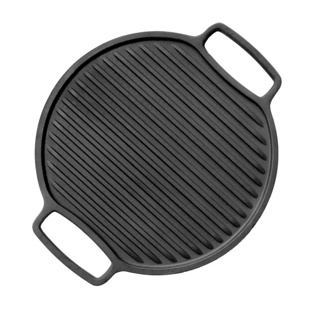 32 cm Cast Iron Reversible Grill Plate - Double-Sided